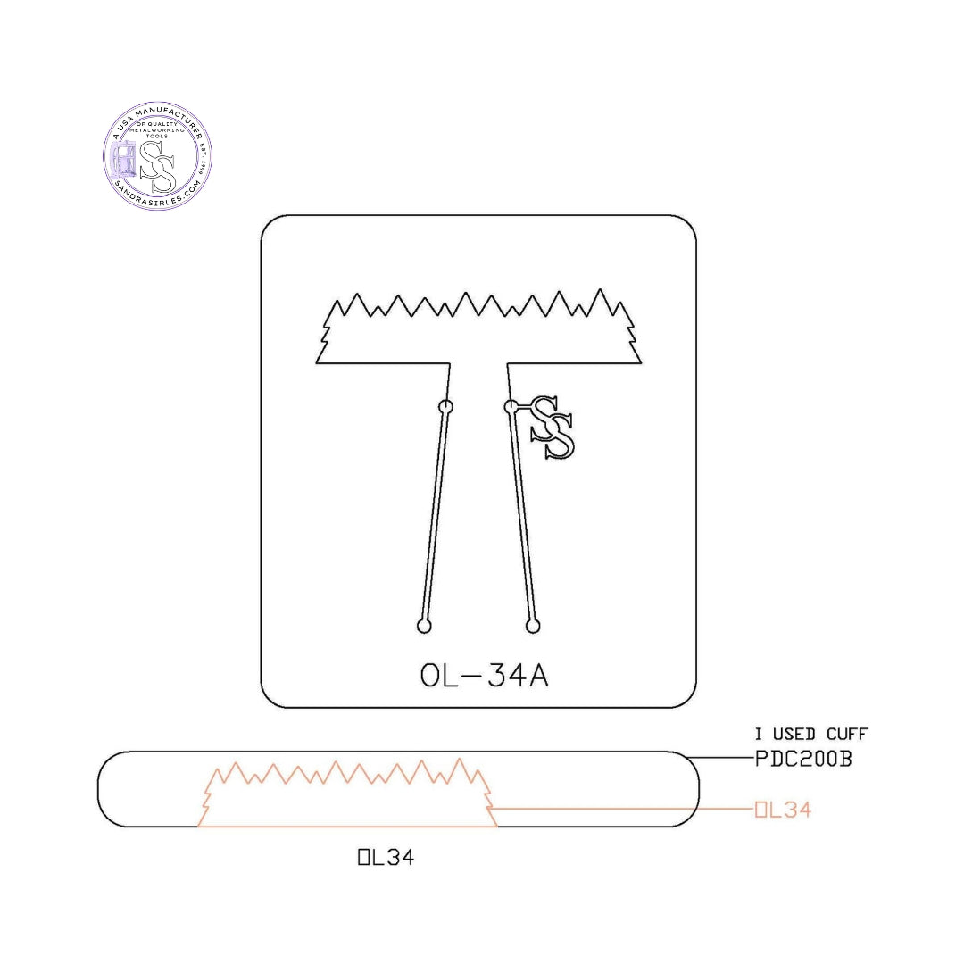 PANCAKE DIE OVERLAY-34 OL-34 CUFF TREE LINE